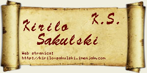 Kirilo Sakulski vizit kartica